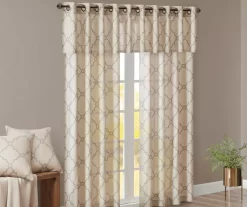 Sereno Fretwork Beige Light-Filtering Grommet Curtain Panel, (95") 22 Sereno Fretwork Beige Light-Filtering Grommet Curtain Panel, (95") -Home Decor Store 810518024 810518025 810518026 10