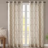 Sereno Fretwork Beige Light-Filtering Grommet Curtain Panel, (63")