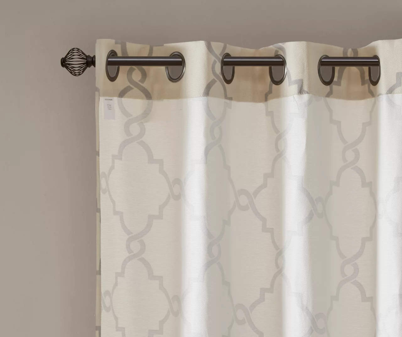 Sereno Fretwork Beige Light-Filtering Grommet Curtain Panel, (95") 5 Sereno Fretwork Beige Light-Filtering Grommet Curtain Panel, (95") - Image 5