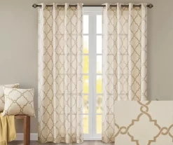 Sereno Fretwork Light-Filtering Grommet Curtain Panel -Home Decor Store 810518028 810518029 810518030 2 1
