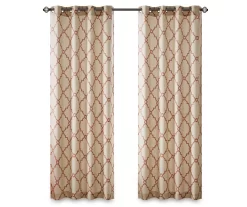 Sereno Fretwork Beige & Spice Light-Filtering Grommet Curtain Panel, (84") -Home Decor Store 810518031 810518032 810518034 11