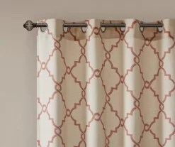 Sereno Fretwork Beige & Spice Light-Filtering Grommet Curtain Panel, (84") -Home Decor Store 810518031 810518032 810518034 3