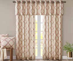 Sereno Fretwork Beige & Spice Light-Filtering Grommet Curtain Panel, (84") -Home Decor Store 810518031 810518032 810518034 9