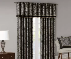 Valerie Black Light-Filtering Rod Pocket Curtain Panel Pair, (95") -Home Decor Store 810518076 810518077 10