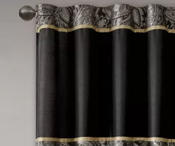 Valerie Black Light-Filtering Rod Pocket Curtain Panel Pair, (95") -Home Decor Store 810518076 810518077 3