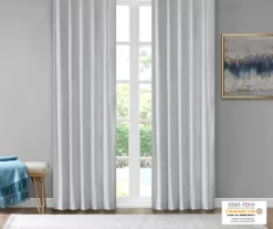Bryce Velvet Light Gray Room-Darkening Rod Pocket Curtain Panel Pair, (95") -Home Decor Store 810518084 810518163 810518164 2