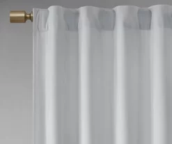 Bryce Velvet Light Gray Room-Darkening Rod Pocket Curtain Panel Pair, (95") -Home Decor Store 810518084 810518163 810518164 4