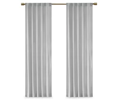 Bryce Velvet Light Gray Room-Darkening Rod Pocket Curtain Panel Pair, (95") -Home Decor Store 810518084 810518163 810518164 8