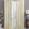 Clarissa Diamond Ivory Sheer Rod Pocket Curtain Panel, (95")