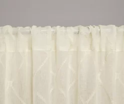 Clarissa Diamond Sheer Rod Pocket Curtain Panel -Home Decor Store 810518098 810518099 3 1