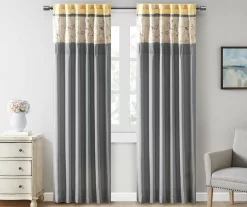 Monroe Embroidered Light-Filtering Rod Pocket Curtain Panel, (84") -Home Decor Store 810518130