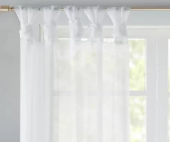 Persis White Voile Sheer Twisted Tab Curtain Panel Pair, (84") 8 Persis White Voile Sheer Twisted Tab Curtain Panel Pair, (84") -Home Decor Store 810518137 810518138 810518139 2 1