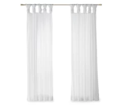 Persis White Voile Sheer Twisted Tab Curtain Panel Pair, (84") 10 Persis White Voile Sheer Twisted Tab Curtain Panel Pair, (84") -Home Decor Store 810518137 810518138 810518139 4 1
