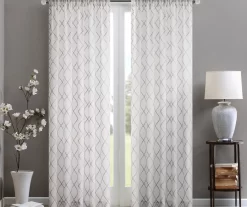 Clarissa Diamond Sheer Rod Pocket Curtain Panel -Home Decor Store 810518156 810518157 4