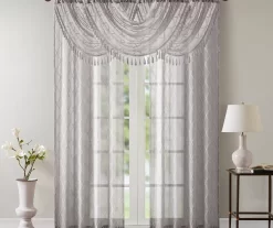 Clarissa Diamond Sheer Rod Pocket Waterfall Valance, (46") -Home Decor Store 810518158 4