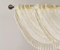 Clarissa Diamond Sheer Rod Pocket Waterfall Valance, (46") -Home Decor Store 810518160 2