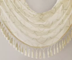 Clarissa Diamond Sheer Rod Pocket Waterfall Valance, (46") -Home Decor Store 810518160 3