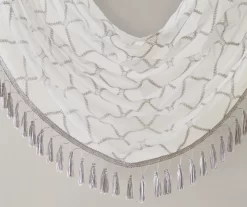 Clarissa Diamond Sheer Rod Pocket Waterfall Valance, (46") -Home Decor Store 810518167 3