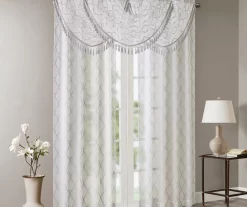 Clarissa Diamond Sheer Rod Pocket Waterfall Valance, (46") -Home Decor Store 810518167 5