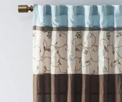 Monroe Embroidered Light-Filtering Rod Pocket Curtain Panel, (84") -Home Decor Store 810518173 2