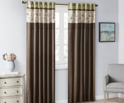 Monroe Embroidered Light-Filtering Rod Pocket Curtain Panel, (84") -Home Decor Store 810518174 1