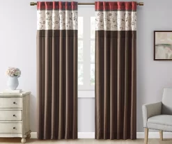 Monroe Embroidered Light-Filtering Rod Pocket Curtain Panel, (84") -Home Decor Store 810518176