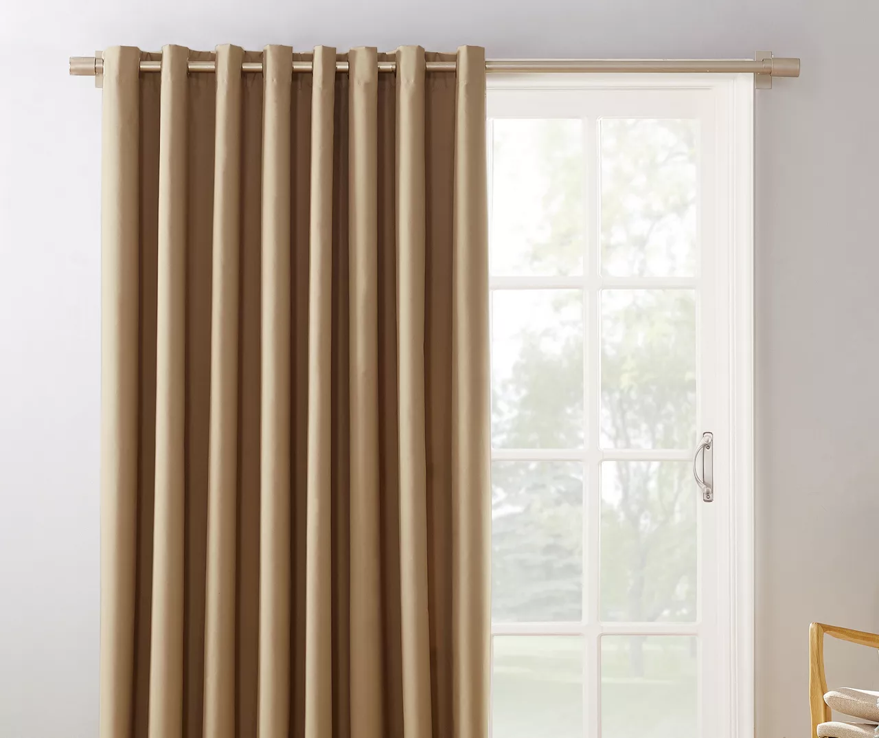 Loretta Taupe Blackout Grommet Curtain Panel, (84") 1 Loretta Taupe Blackout Grommet Curtain Panel, (84")