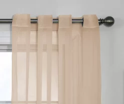 Curtain Fresh Latte Sheer Grommet Curtain Panel, (95") -Home Decor Store 810519496 810519498 810519495 810519546 810519509 3 2