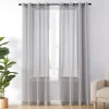 Curtain Fresh Light Gray Sheer Grommet Curtain Panel, (95")