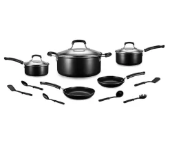 Black Non-Stick 14-Piece Rivet Handle Cookware Set