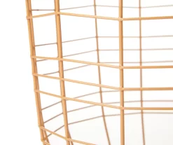 Tan Zig Zag Wire Storage Bin -Home Decor Store 810520586 2