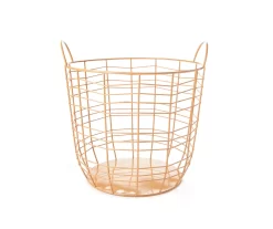 Tan Zig Zag Wire Storage Bin