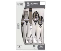 Iris Frosted 20-Piece Flatware Set