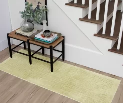 Vista Sage Embossed Grid Bath Rug, (2' 2" X 6') -Home Decor Store 810521456 6