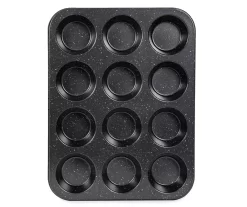Black Speckled 12-Cup Muffin Pan