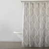 White & Brown Floral Wave Fabric Shower Curtain