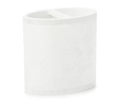 White Herringbone Toothbrush Holder