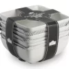Bliss 4-Piece White Ceramic Square Cereal Bowl Set