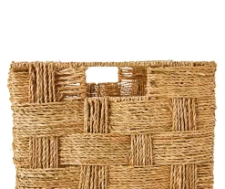 Natural Brown Seagrass Woven Storage Bin, (14.5") -Home Decor Store 810533793 1