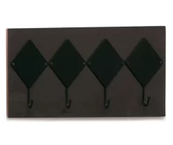 Black Diamond Chalkboard 4-Hook Wall Decor