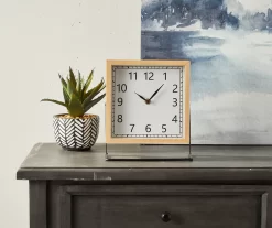 Brown & Black Square Tabletop Clock -Home Decor Store 810534569 2