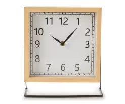 Brown & Black Square Tabletop Clock