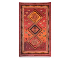My Magic Carpet Phoenix Kilim Garnet Washable Area Rug
