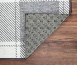 My Magic Carpet Buffalo Plaid Gray & White Washable Runner, (2'6" X 7') -Home Decor Store 810537719 3