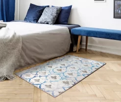 My Magic Carpet Leilani Damask Washable Area Rug -Home Decor Store 810537741 2