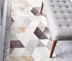 My Magic Carpet Lattice Geometric Neutral Washable Area Rug -Home Decor Store 810537743 2