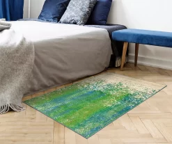 My Magic Carpet Hazel Chevron Teal Washable Area Rug 23 My Magic Carpet Hazel Chevron Teal Washable Area Rug -Home Decor Store 810537756 2