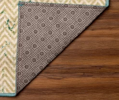 My Magic Carpet Hazel Chevron Teal Washable Area Rug 24 My Magic Carpet Hazel Chevron Teal Washable Area Rug -Home Decor Store 810537756 3