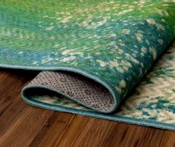 My Magic Carpet Hazel Chevron Teal Washable Area Rug 25 My Magic Carpet Hazel Chevron Teal Washable Area Rug -Home Decor Store 810537756 4