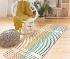 My Magic Carpet Flux Stripe Washable Area Rug -Home Decor Store 810537758 2